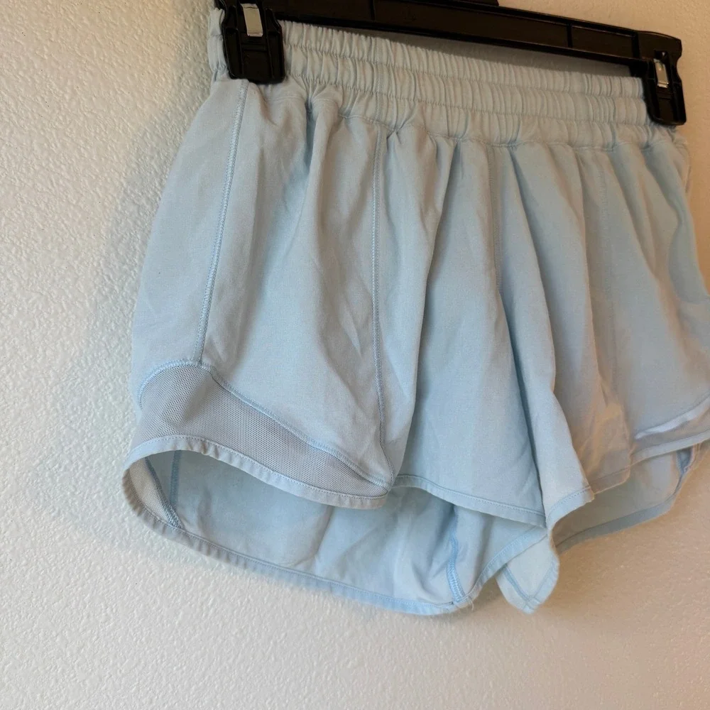 Lululemon light blue Hotty Hot Shorts, Size 2 Tall - Picture 2 of 5